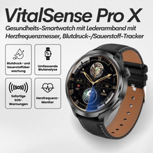 Lade das Bild in den Galerie-Viewer, VitalSense Pro X - Gesundheits-Smartwatch mit Lederarmband (2026)