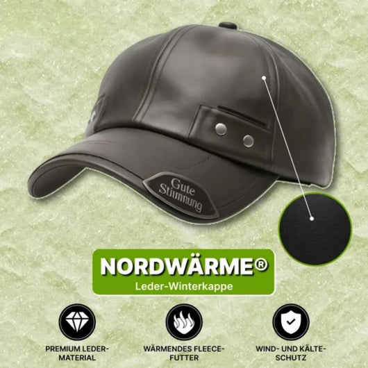 Nordwärme® Leder-Winterkappe mit Fleece-Futter