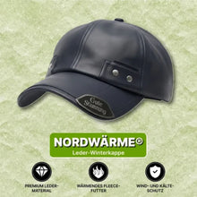 Lade das Bild in den Galerie-Viewer, Nordwärme® Leder-Winterkappe mit Fleece-Futter
