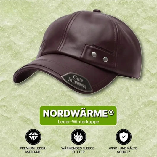 Nordwärme® Leder-Winterkappe mit Fleece-Futter