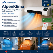 Lade das Bild in den Galerie-Viewer, AlpenKlima – Tragbare Klimaanlage &amp; Heizung ohne Installation | 2-in-1 | Bis 51 m²
