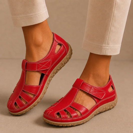 BellaVita Komfort-Sandale aus Leder — Premium-Soft · Rutschfest · Federleicht