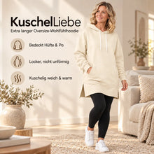 Lade das Bild in den Galerie-Viewer, KuschelLiebe – der extra lange Wohlfühlhoodie
