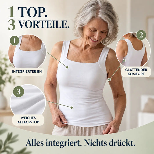 FreiForm 3-in-1 - das Top, das Ihren BH ersetzt | stützendes Komfort-Top mit integriertem BH