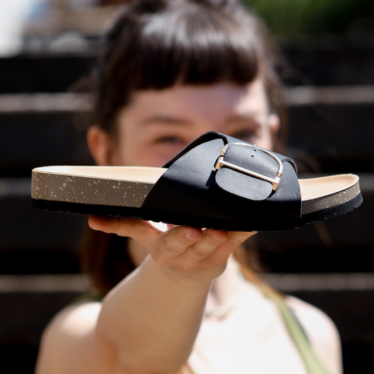 OrthoMia - Schmerzlindernde Kork-Sandalen mit Schnallenriemen-Design für Damen