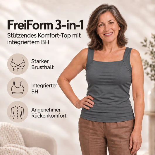 FreiForm 3-in-1 - das Top, das Ihren BH ersetzt | stützendes Komfort-Top mit integriertem BH