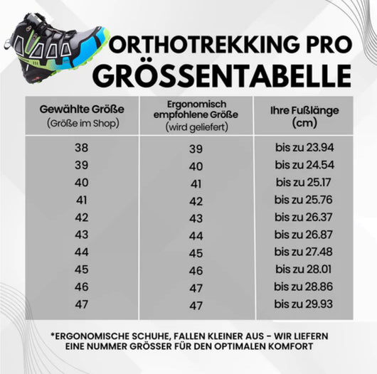 OrthoTrekking Pro - ergonomische & schmerzlindernde Trekking u.-Wanderschuhe