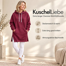 Lade das Bild in den Galerie-Viewer, KuschelLiebe – extra langer Oversize-Wohlfühlhoodie | deckenweich, warm &amp; vorteilhaft geschnitten
