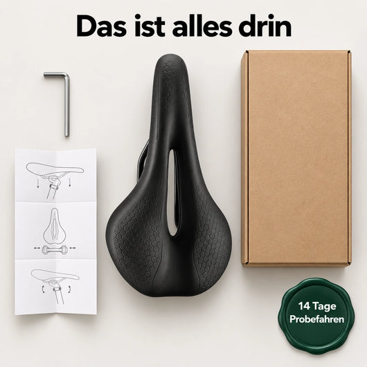 OrthoRide – ergonomischer Fahrradsattel mit Druckentlastungskanal | gegen Taubheit, Sitz- und Steißbeinschmerzen