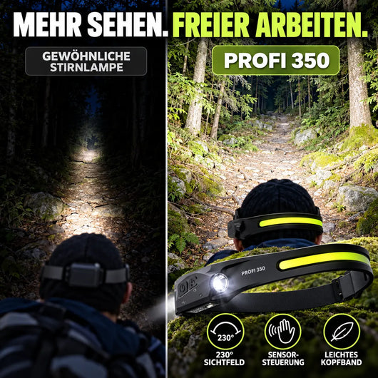 PROFI 350 – 2-in-1-LED-Stirnlampe