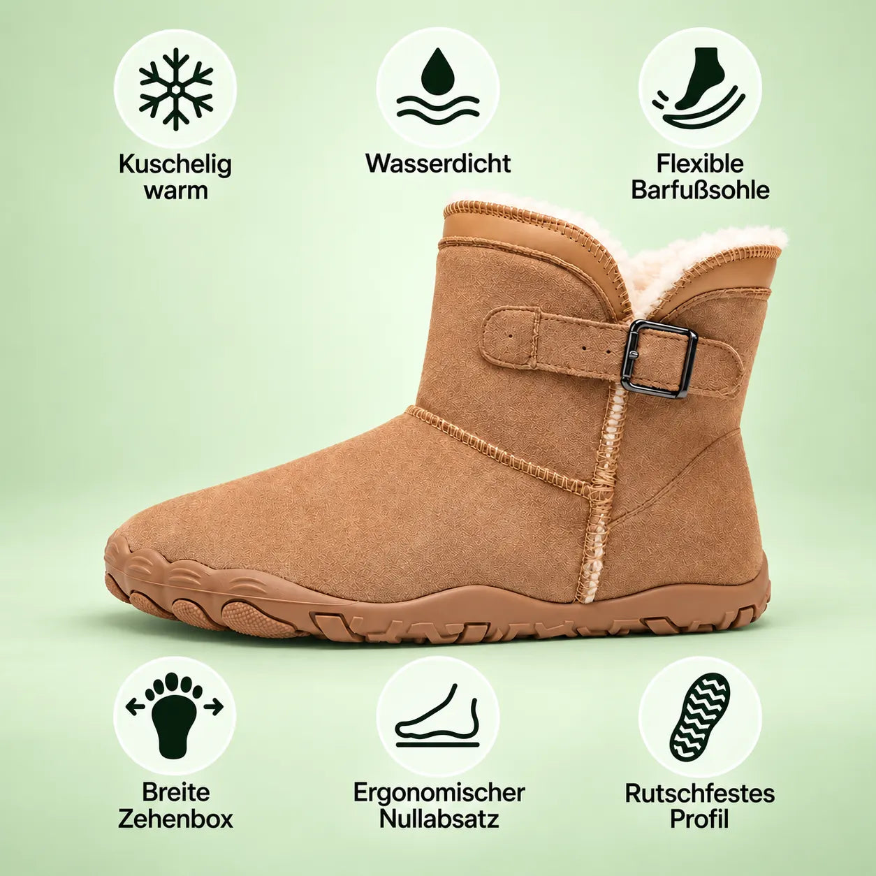 ThermoHug – Ergonomische, wasserdicht & rutschfest Barfuß-Winterstiefel