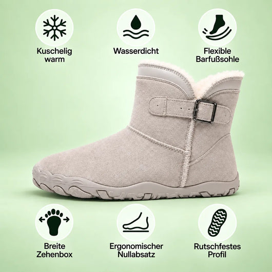 ThermoHug – Ergonomische, wasserdicht & rutschfest Barfuß-Winterstiefel