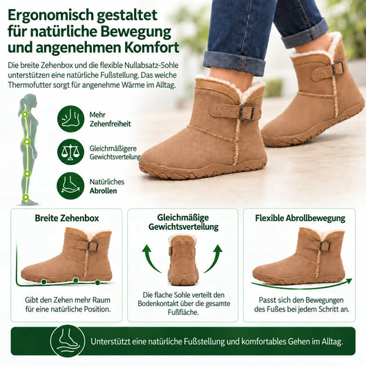 ThermoHug – Ergonomische, wasserdicht & rutschfest Barfuß-Winterstiefel
