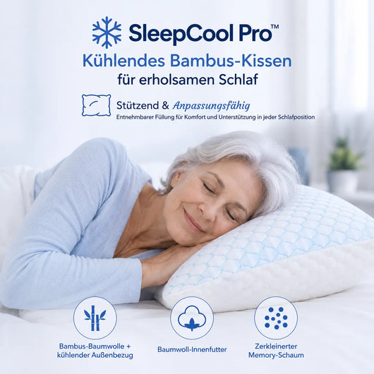 SleepCool Pro™ Kühlendes & ergonomisches Bambus-Kissen für erholsamen Schlaf